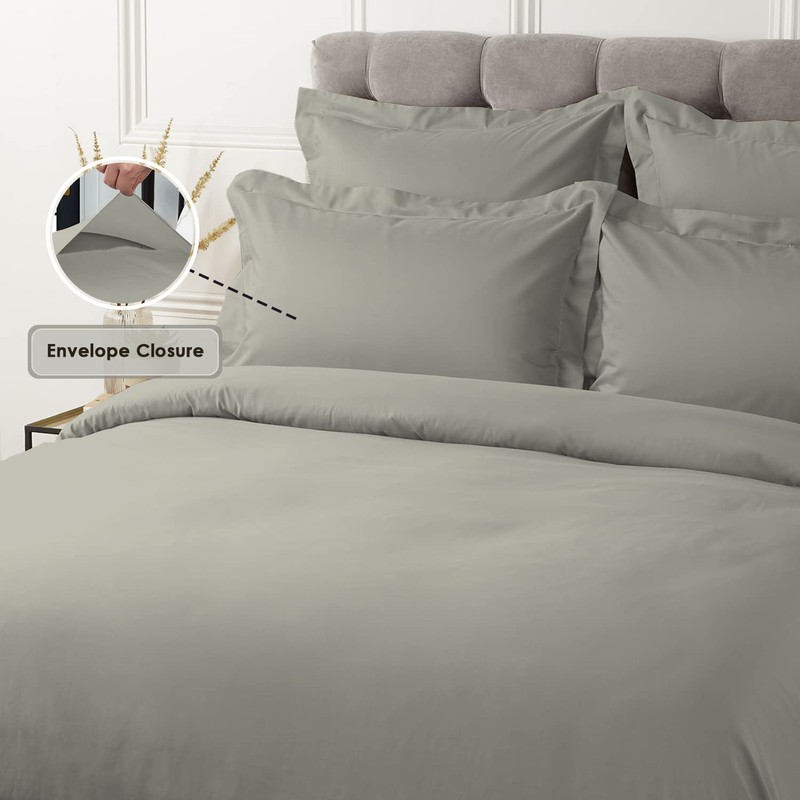 Pizuna Pure Cotton Standard Pillowcases 2 Pack Silver 50x75cm, 600