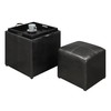 Convenience Concepts Designs4Comfort Park Avenue Single Ottoman with Stool, Black