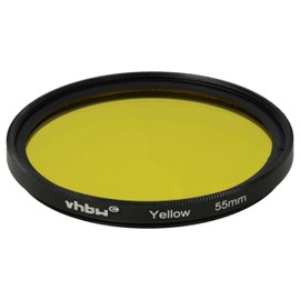 vhbw Universal Colour Filter Yellow for Camera Lenses with 55 mm Filter Thread Yellow Filter