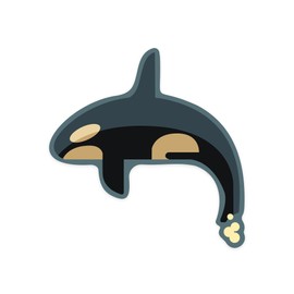 Die Cut Sticker Killer Whale, Orca, Geometric, Vinyl Sticker 1 to 3 inches (Waterproof Decal for Cars, Water Bottles, Laptops, Coolers), Small