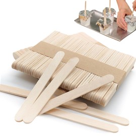 Jumbo Lollipop Sticks - 200pcs Large Smooth Wooden Craft Sticks, Durable Versatile Sticks Perfect for DIY Crafting, Painting, Mixing, Plant Labels(115mm x 10mm)