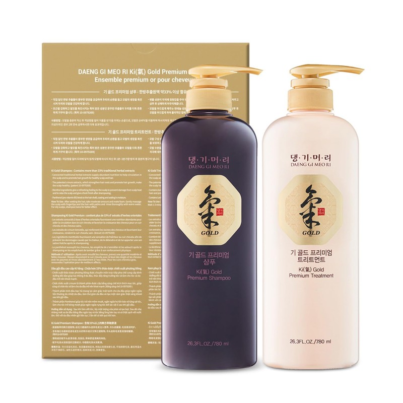 Daeng Gi Meo Ri- Ki Gold Premium Shampoo+Treatment Set, Effectively