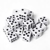Czoynife Standard Dice, 16mm Bulk White Opaque Black Pips Six
