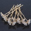 Bridal/Wedding/Prom/Party Set Of 6 Gold Plated Crystal 'Butterfly' Hair Pins