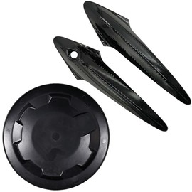 VHEUHZ 2pcs/set Black Glossy Door Handle Covers + Car Fuel Cap Cover Compatible with Honda Civic FN2 2005-2012 European Model FN FK Type R 74480SMGE01150