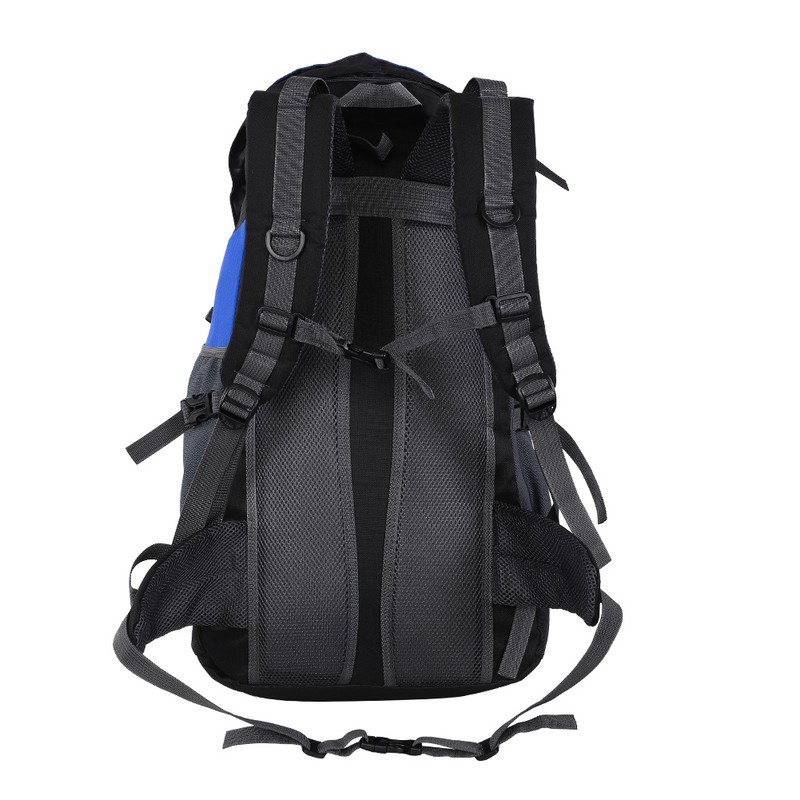 50L Waterproof Bag Camping Climbing Outdoor Travel Hiking Backpack Blue