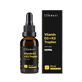 Vitamin D3 + K2 Drops - Synergistic Formula for Bones and Immune System - Premium Ingredients K2VITAL® and Natural D3 from Lanolin - High Bioavailability with MCT Oil - 1700 Drops Zenement