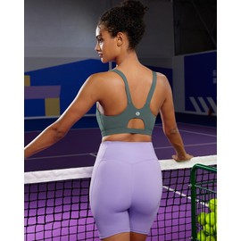 RUNNING GIRL Sports Bra for Women, Molded Cup Y Back Running Sports Bras for Women High Support Yoga Bra(3026_Dark Green_M)