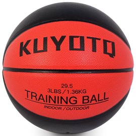 KUYOTQ 3lbs Weighted Heavy Basketball Training Equipment Size 7 29.5" Composite Leather Outdoor Men Women Youth Basketball Improving Ball Handling Dribbling Passing Skill(Deflated)