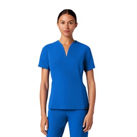 Jaanuu Calix Women's 2-Pocket Tailored V-Neck Scrub Top - Royal Blue L