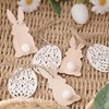 Lights4fun Set of 6 Wooden Easter Bunny and Egg Ornaments