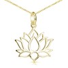 Materia KA-69-Gold Lotus Flower Pendant, Gold-Plated 925 Sterling Silver with