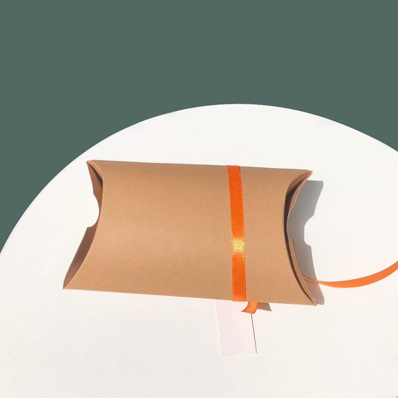 25 PCS Kraft Pillow Gift Box with Window Candy Treat
