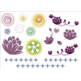 Beauticom Flower Pattern Artwork Kids Living Bedroom Decor Wall Sticker Decal 15"W X 23"H