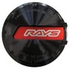 RAYS 61025000008BK-4 Center Cap Set, Glam Lights, Black/Red, Set of