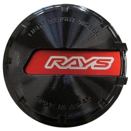 RAYS 61025000008BK-4 Center Cap Set, Glam Lights, Black/Red, Set of 4