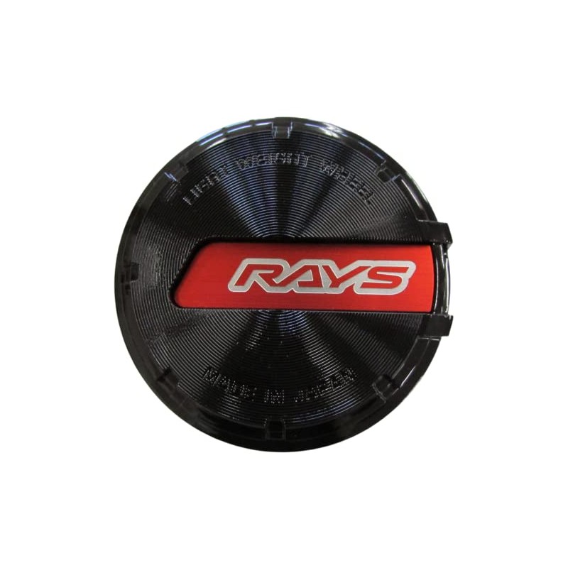 RAYS 61025000008BK-4 Center Cap Set, Glam Lights, Black/Red, Set of