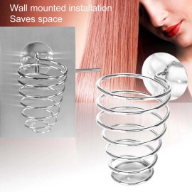 Unbranded Spiral Hair Dryer Holder Wall Mounted Stainless Steel Hairdryer Stand For
