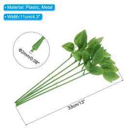 PATIKIL Floral Wire Stem with Leaves, 10 Pcs Artificial Plastic Rose Floral Wire Stems for DIY Craft Bouquet Making Floral Arrangement Tools Wedding Decoration