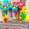 Gukasxi 2 Pieces Mexican Fiesta Party Tablecloth, Colorful Striped Disposable