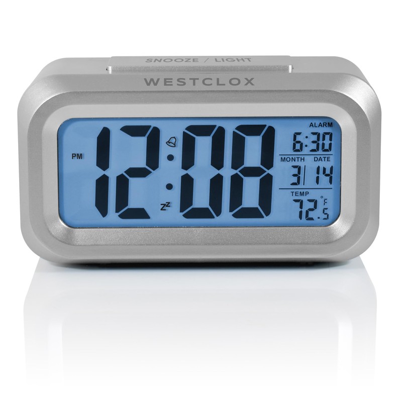 Westclox Alarm Clock with Large Digital Display and Blue Backlight