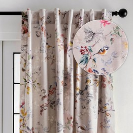 Maison d' Hermine Curtains for Living Room 100% Cotton 84 inch Length One Panel Light Filtering Curtains for Bedroom Windows with Rod and Loop Pockets Drapes (Equinoxe Multicolor, 50" W x 84" L)