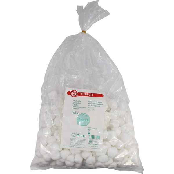 Nobamed Gauze Swabs Round 250 Pieces in Foil Bag Walnut