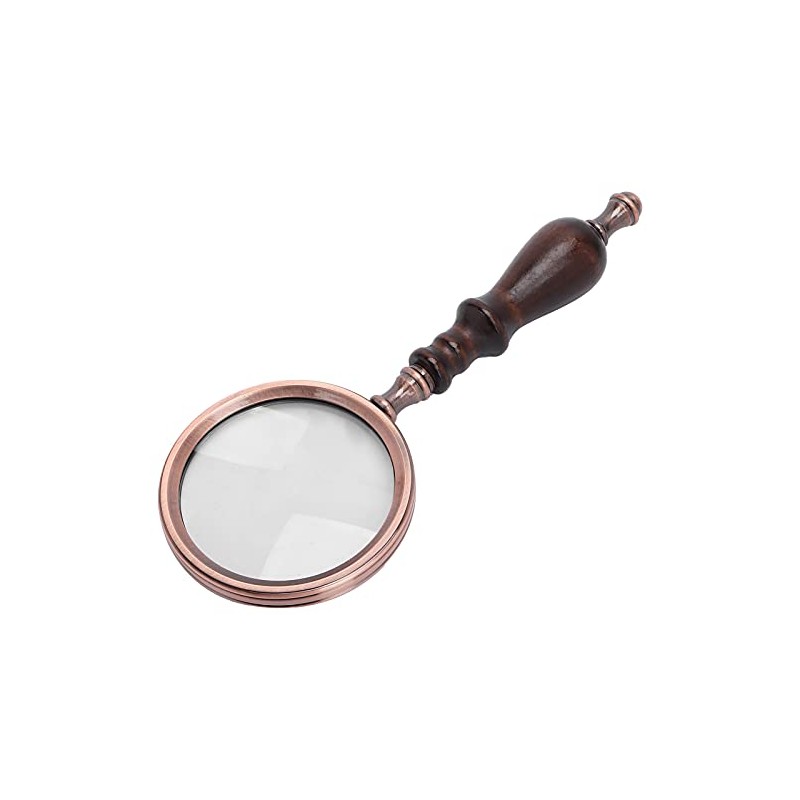 Brrnoo Lupa de Mano 10X Lupa de Cobre Antiguo con