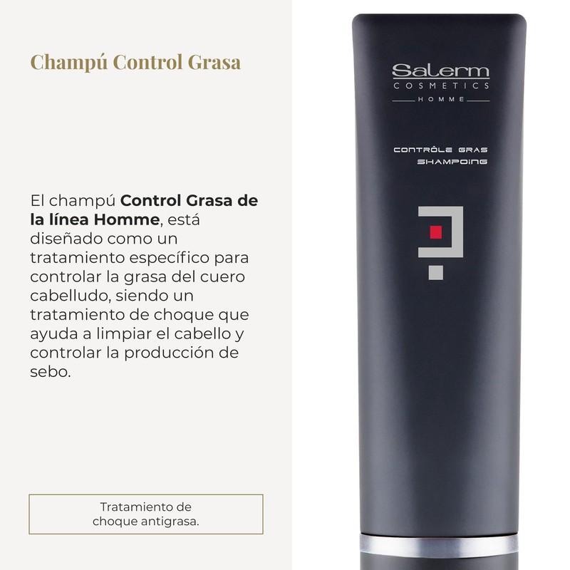 Homme Champú Control Grasa 250 ml Salerm Cosmetics Exclusivo Hombres