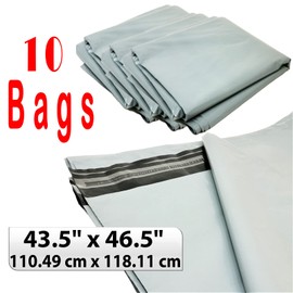 5 Extra Large Grey Mailing Bags Polythene Self Seal 43.5" x 46.5" Big Plastic Envelopes 100% Recyclable Strong Packaging Bags - Parcel Postal Postage Packaging Bags