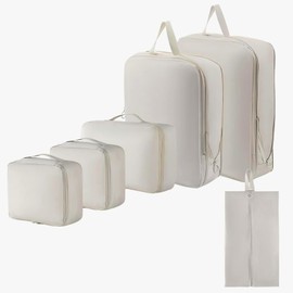 6 Piece Suitcase Organiser Set, Packing Cubes, Packing Cubes, Backpack, Suitcase Organiser, Packing Bags Set for Organiser, Suitcase, Clothes, Shoes, Travel Organiser, Storage, Clothes Bags, Laundry