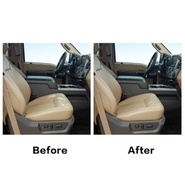 Priprilod Tan Leather Passenger Side Bottom Replacement Seat Cover Compatible with Ford F250 F350 F450 F550 Lariat 2011 2012 2013 2014 2015 2016