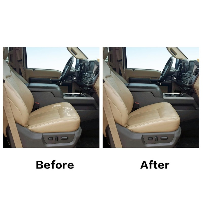 Priprilod Tan Leather Passenger Side Bottom Replacement Seat Cover Compatible