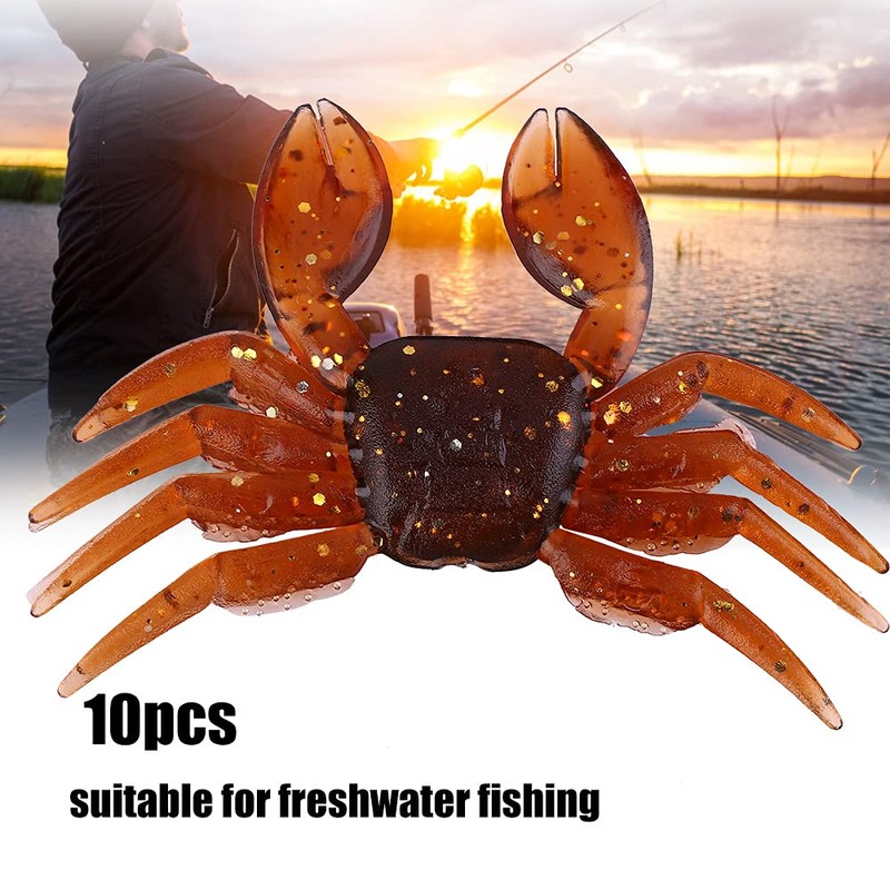 OUKENS Simulation Crab Bait, 10 Pieces Artificial Plastic Soft Crab