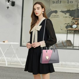 DORRISO Fashion Women's Handbag Medium PU Leather Handbag Shoulder Bag with Chic Pendant Shopper Bag Messenger Bags for Travel Shopping Work Holiday Business Women's Shoulder Bag, Available in pink