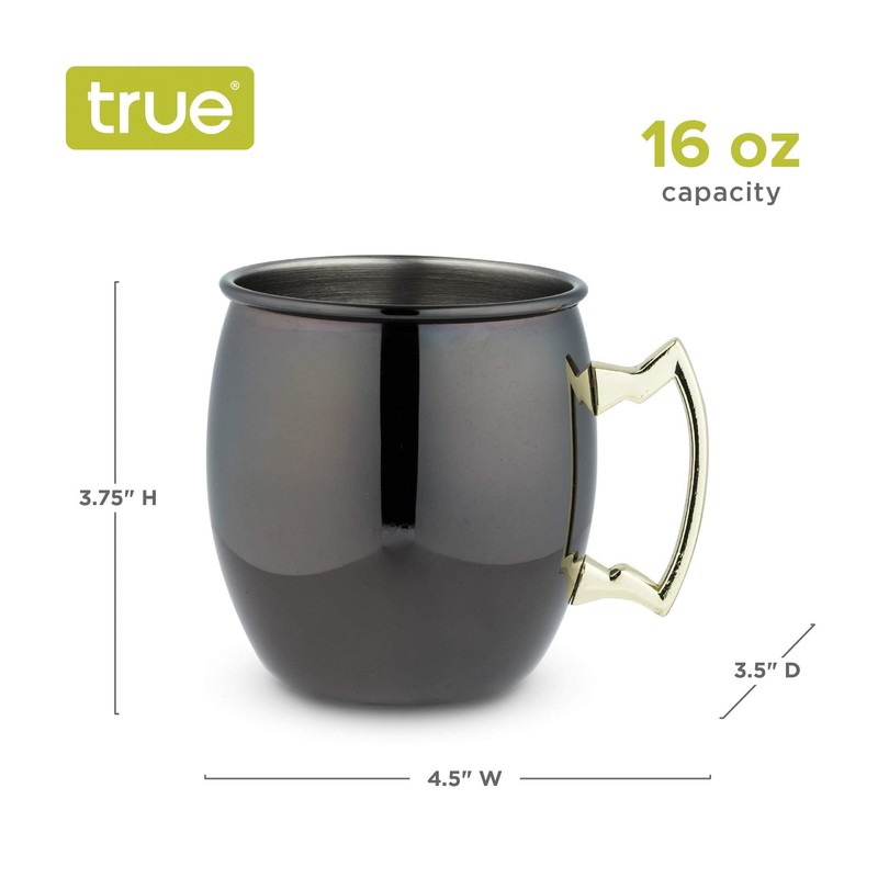 True 7385 Moscú Mule taza con mango dorado, 2 unidades,