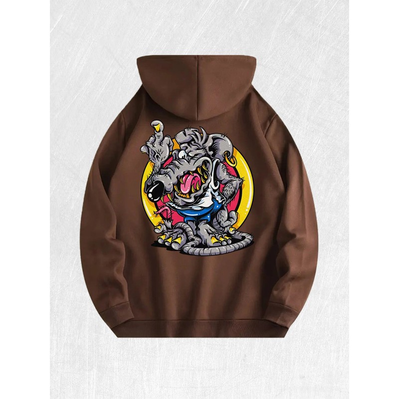 Cartoon Rat Graphic Hoodie 100% Cotton US Warehouse 7 ColorsColor: