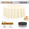 fani 12 Pack 90 Inch Round Tablecloth, Beige Polyester Fabric