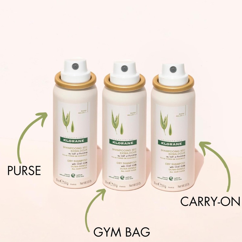 Klorane Dry Shampoo with Oat Milk 3-To-Go Bundle