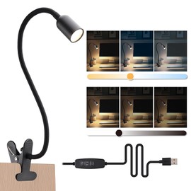 LED Reading Light for Bed Headboard – Dimmable Clip-On Book Light with Flexible Gooseneck, Adjustable Color Temperature (3000/4000/6000K), USB-Powered Desk Lamp for Dorms and Home