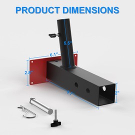 TRCYINC TRCYINC Hitch Flag Pole Holder, Universal for Standard 2" Hitch Receivers, Compatible with Truck, Jeep, Pickup, RV, SUV, Trailer, Black