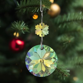 12pcs Small Christmas Crystal Ornaments for Mini Tree Decorations, 1.18″ Mini Colorful Glass Crystal Prism Ornaments for Chandeliers Sun Catchers Wedding Holiday Party Home Decor Mixed Colors