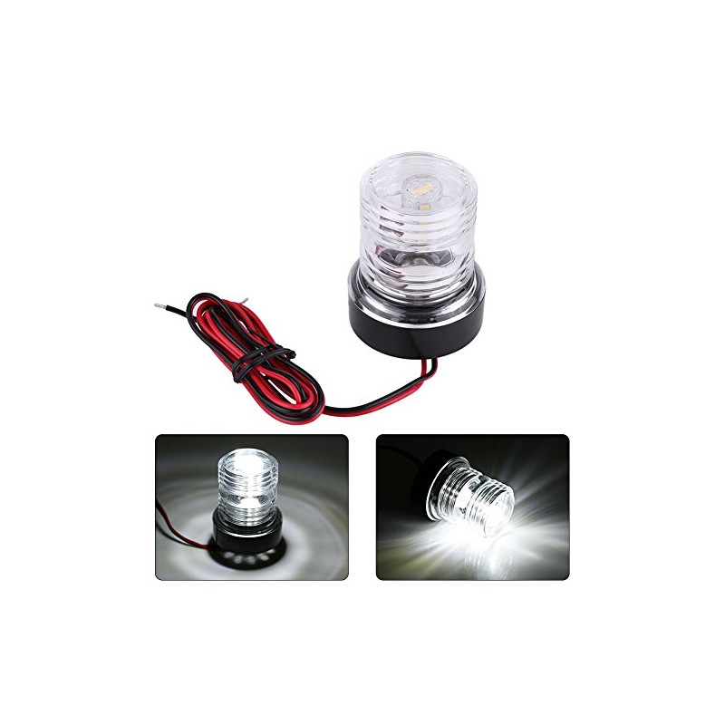 12V LED Navigation Anchor Light White 360° Boat Light Navigation