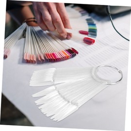 Beavorty 4sets Fan Nail Display Palette Transparent Nail Tips for Art Practice and Color Showcase Easy to Reorder and Carry for Beginners and Professionals