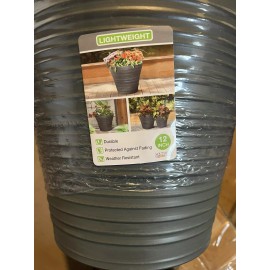 Southern Patio 4 Southern Patio Cabana 12 in. x 9.38 in. Gray High-Density Resin Planter
