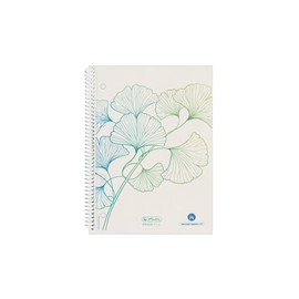 Herlitz Greenline Ginkgo 50033508 Spiral Notepad A5 70 Sheets Squared