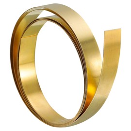 TA-VIGOR 1Pcs Brass Sheet Roll, 1000mm x 10mm x 0.3mm Metal Foil Plate Roll Brass Metal Thin Sheet Strip for Crafts, Electrical Repairs, DIY Projects, Grounding