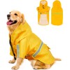 Impermeable para Perros con Capucha con Rayas Reflectantes，Ajustable，Resistente al Agua,