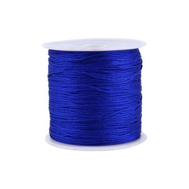 Craft Nylon Thread, 100M x 0.8mm Nylon Chinese Knot Cord Rattail Macrame Shamballa Thread String Sapphire Blue for DIY Bracelet Necklace Beading Sewing Jewellery Making (Sapphire Blue)