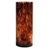 11.8 Inch Amber Brown Glass Vase,Hand Blown Leopard-Print Cylinder Centerpiece